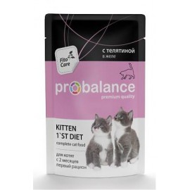 ProBalance Kitten 1`st Diet корм консервированный с телятиной в желе. Первый рацион для котят с 2 месяцев